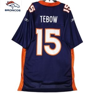 Reebok Denver Broncos Tim Tebow #15 Football 🏈 Jersey Men's LG